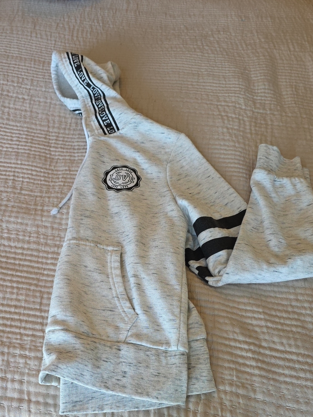 Roma Concept Juniors Zip Up Grey And Black Hoodie Size L